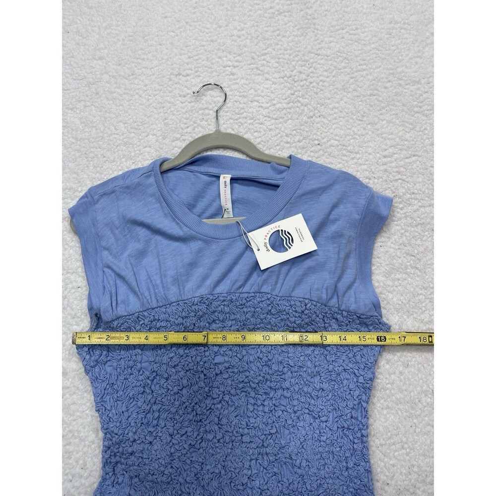 Anthropologie Daily Practice Midi Dress Blue Deep End Smocked Vacay Medium NWT - Picture 6 of 10